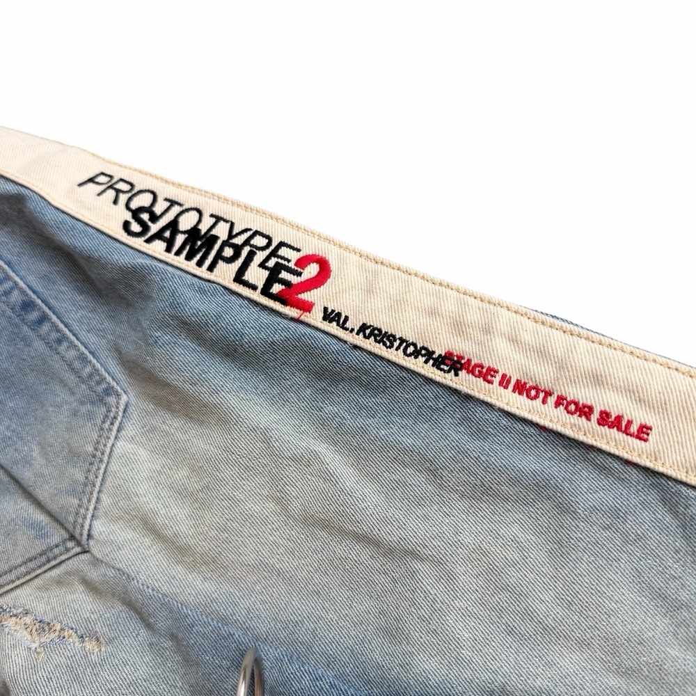 PARIS RUNWAY SAMPLE Men's SKINNY Fit Blue Jeans HIGHLY DISTRESSED - Picture 10 of 10